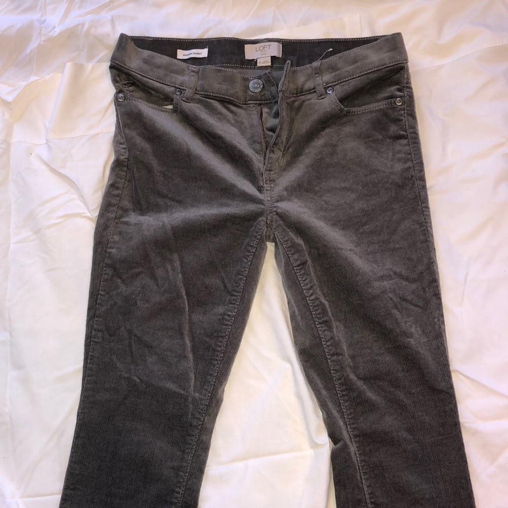LOFT Corduroy grey ankle length